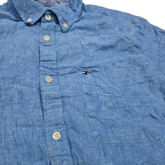 Camisa Manga Corta Tommy Hilfiger Grande L Azul