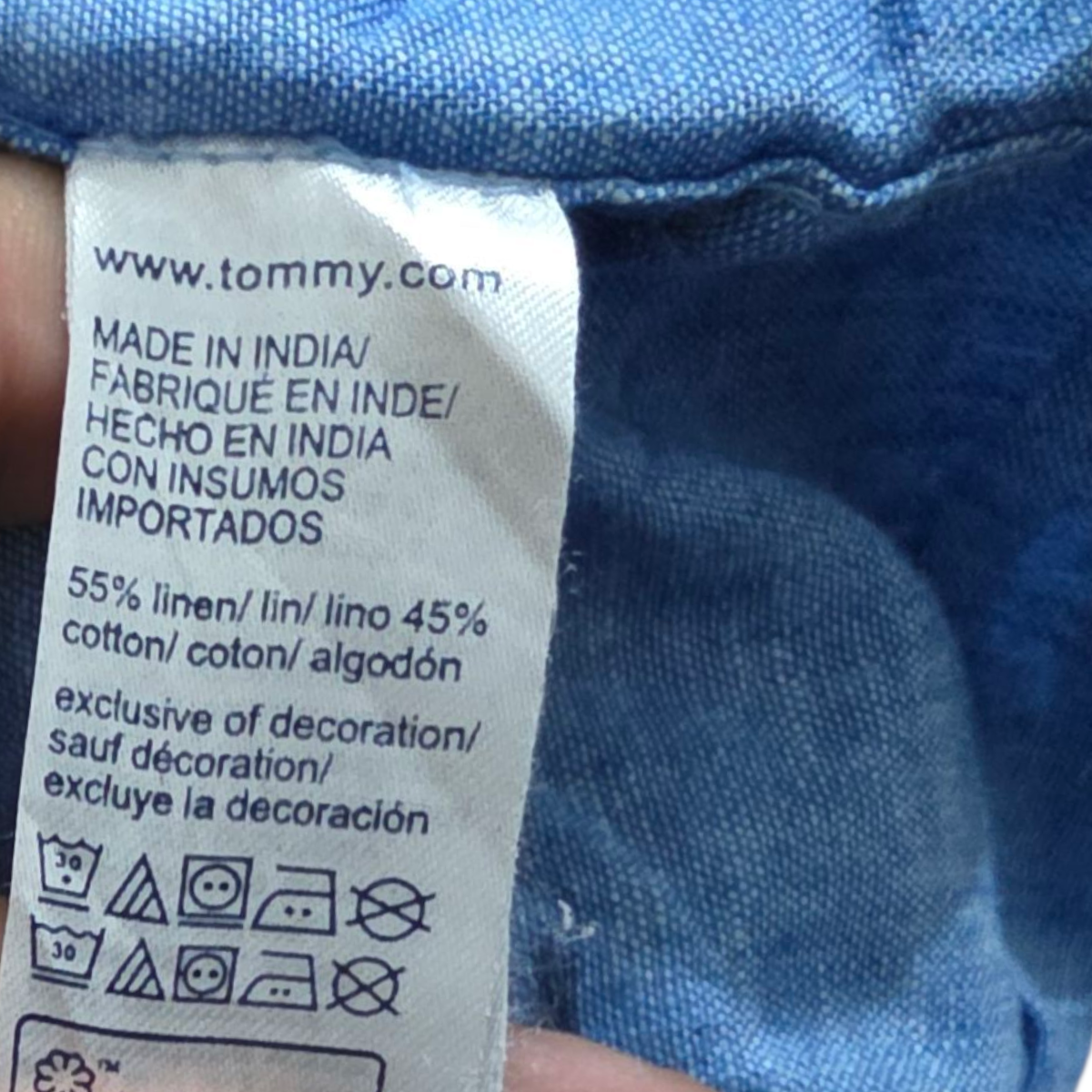 Camisa Manga Corta Tommy Hilfiger Grande L Azul