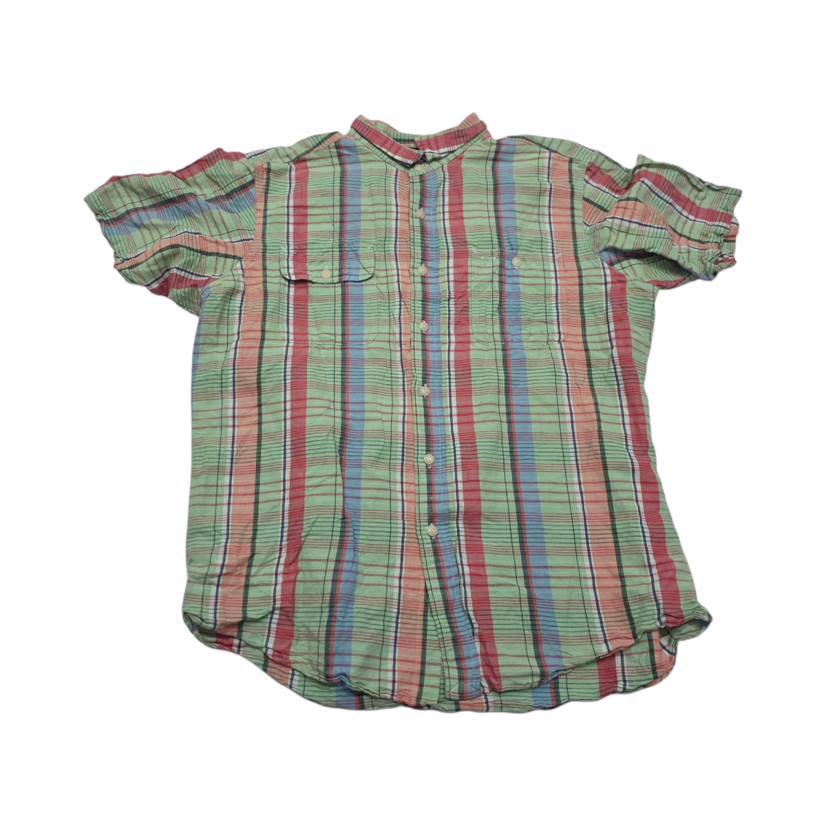 Camisa Manga Cortaralph Lauren Grandel Cuadro Verde Colores
