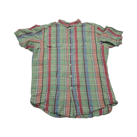 Camisa Manga Cortaralph Lauren Grandel Cuadro Verde Colores