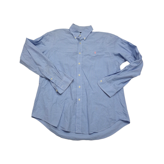 Camisa Ralph Lauren Grande L Cuadro Azul Claro Pony Rosa