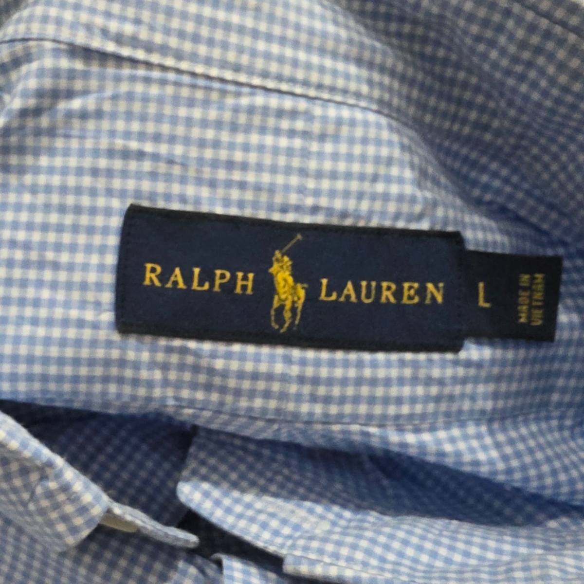 Camisa Ralph Lauren Grande L Cuadro Azul Claro Pony Rosa