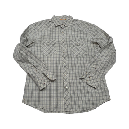 Camisa Slim Fit Banana Republic Grande L Gris Linea Azul