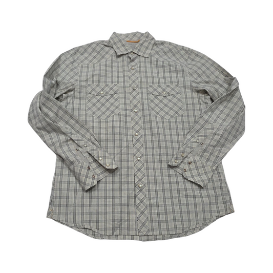 Camisa Slim Fit Banana Republic Grande L Gris Linea Azul