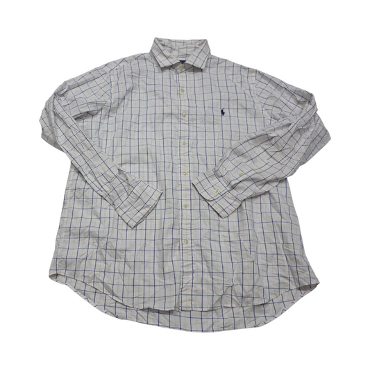 Camisa Ralph Lauren Xgrande Xl Cuadro Blanco Lineas Azules