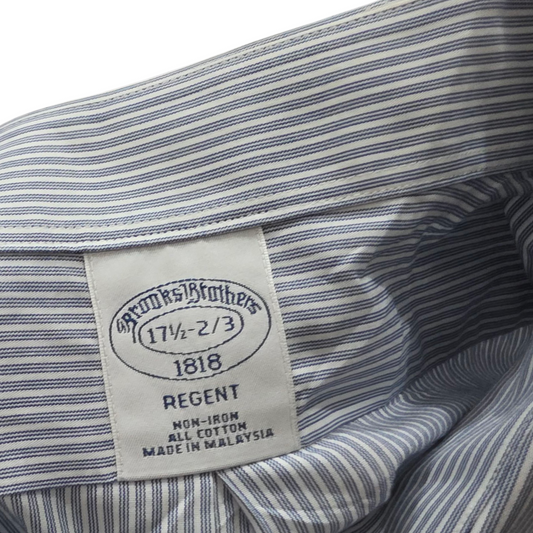 Camisa Brooks Brothers 17 Xgrande Xl Lineas Azul