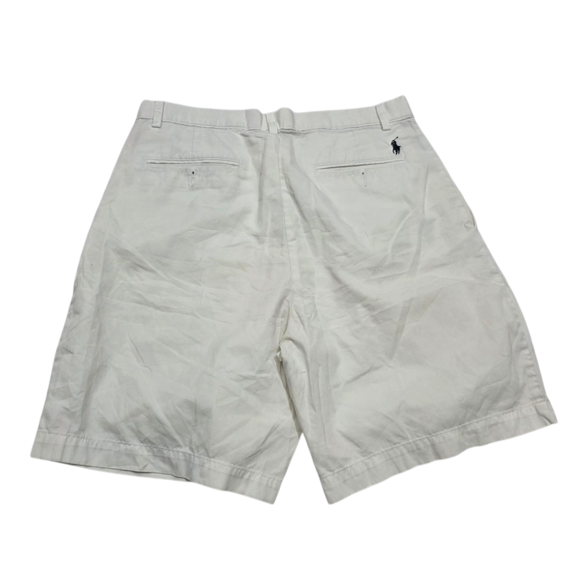 Bermuda Ralph Lauren Talla 32 Blanco Pony Azul