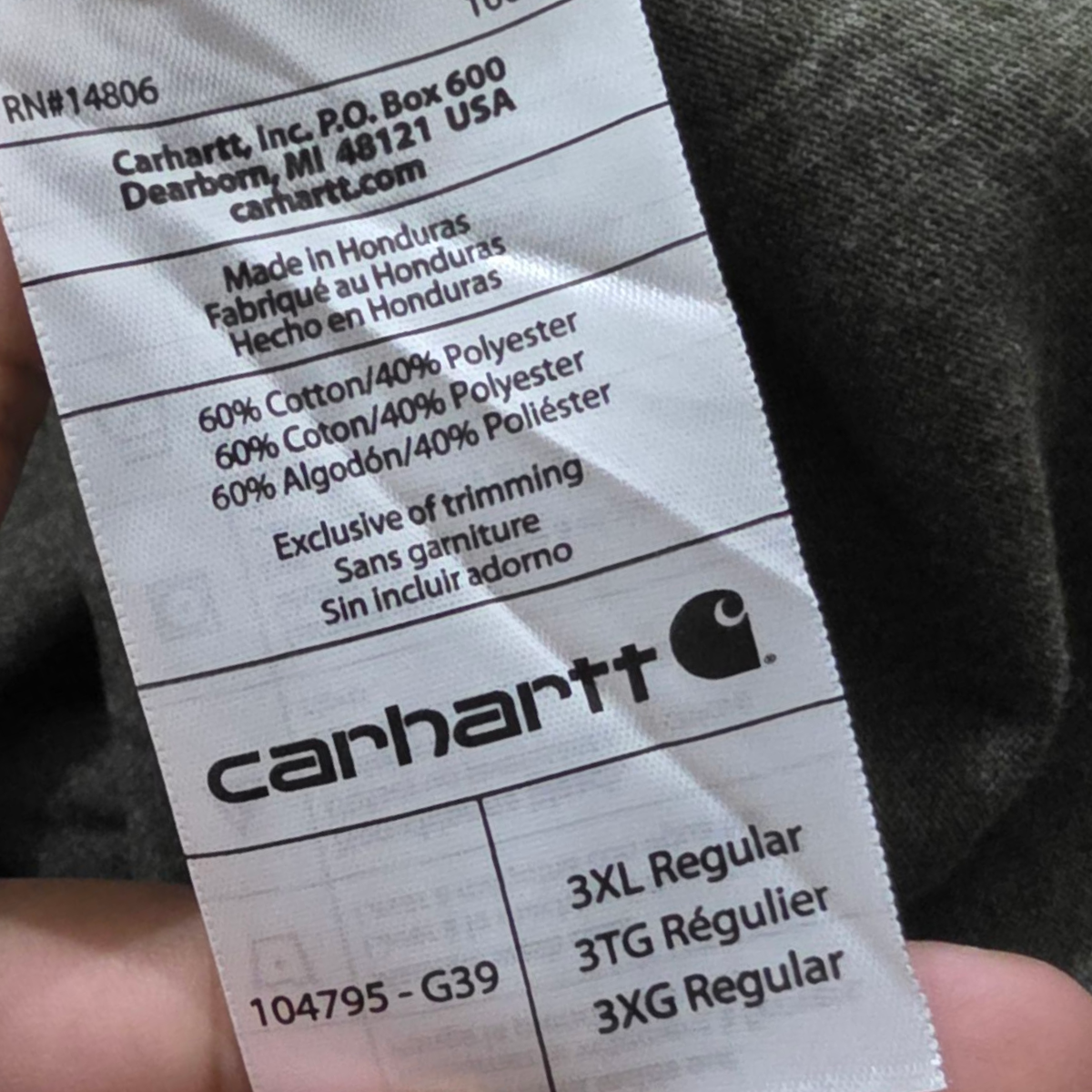Playera Manga Larga Carhartt 3xl Verde