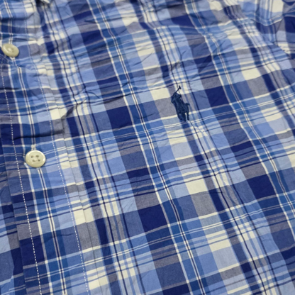 Camisa Ralph Lauren Xchico Xs Azul Cuadros