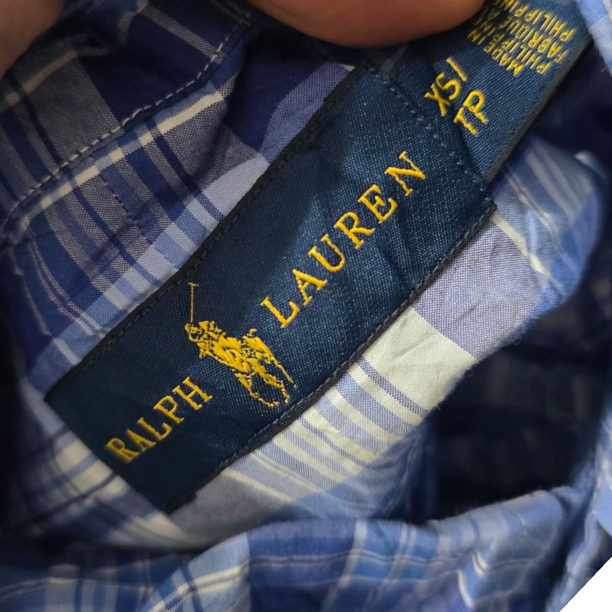 Camisa Ralph Lauren Xchico Xs Azul Cuadros