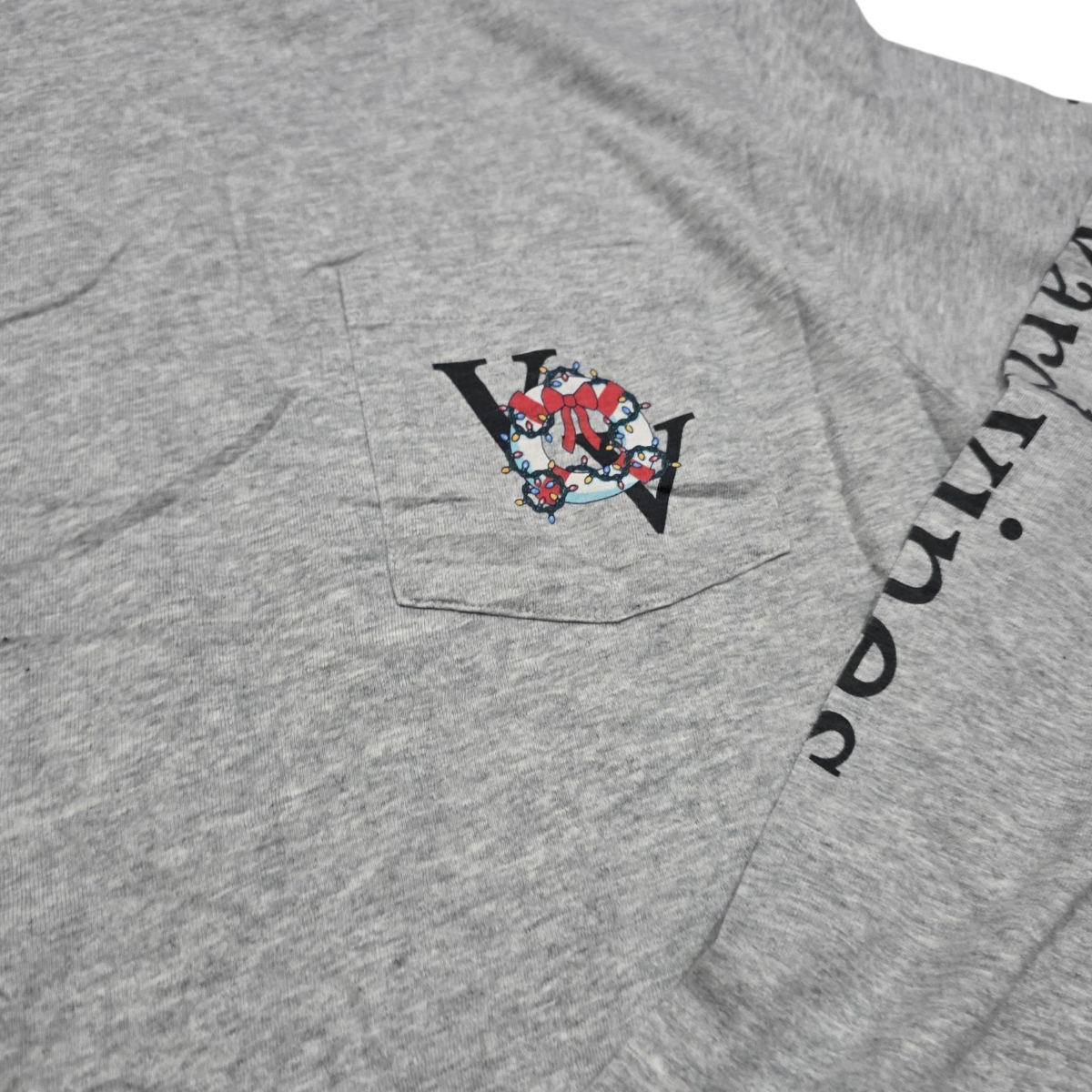 Playera Manga Larga Vineyard Vines Chico S Gris Navidad