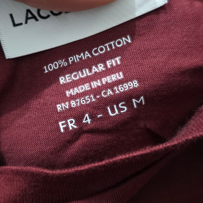 Playera Lacoste Mediana M Fr 4 Vino