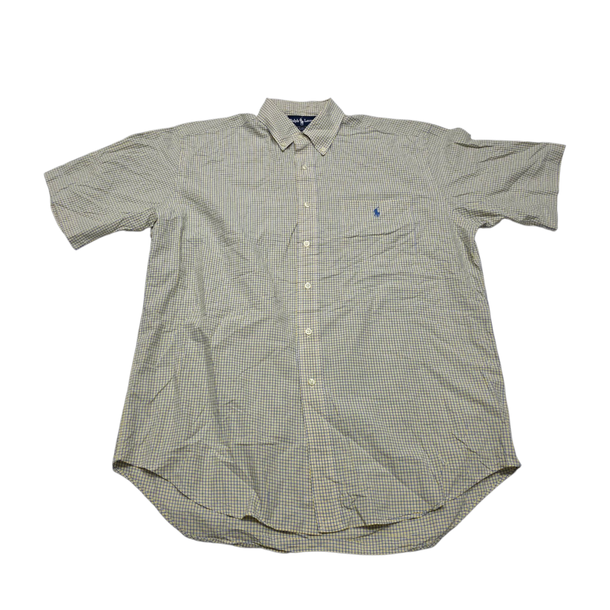 Camisa Ralph Lauren Mediana M Cuadro Amarillo Y Azul