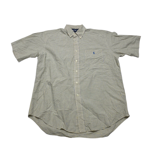 Camisa Ralph Lauren Mediana M Cuadro Amarillo Y Azul