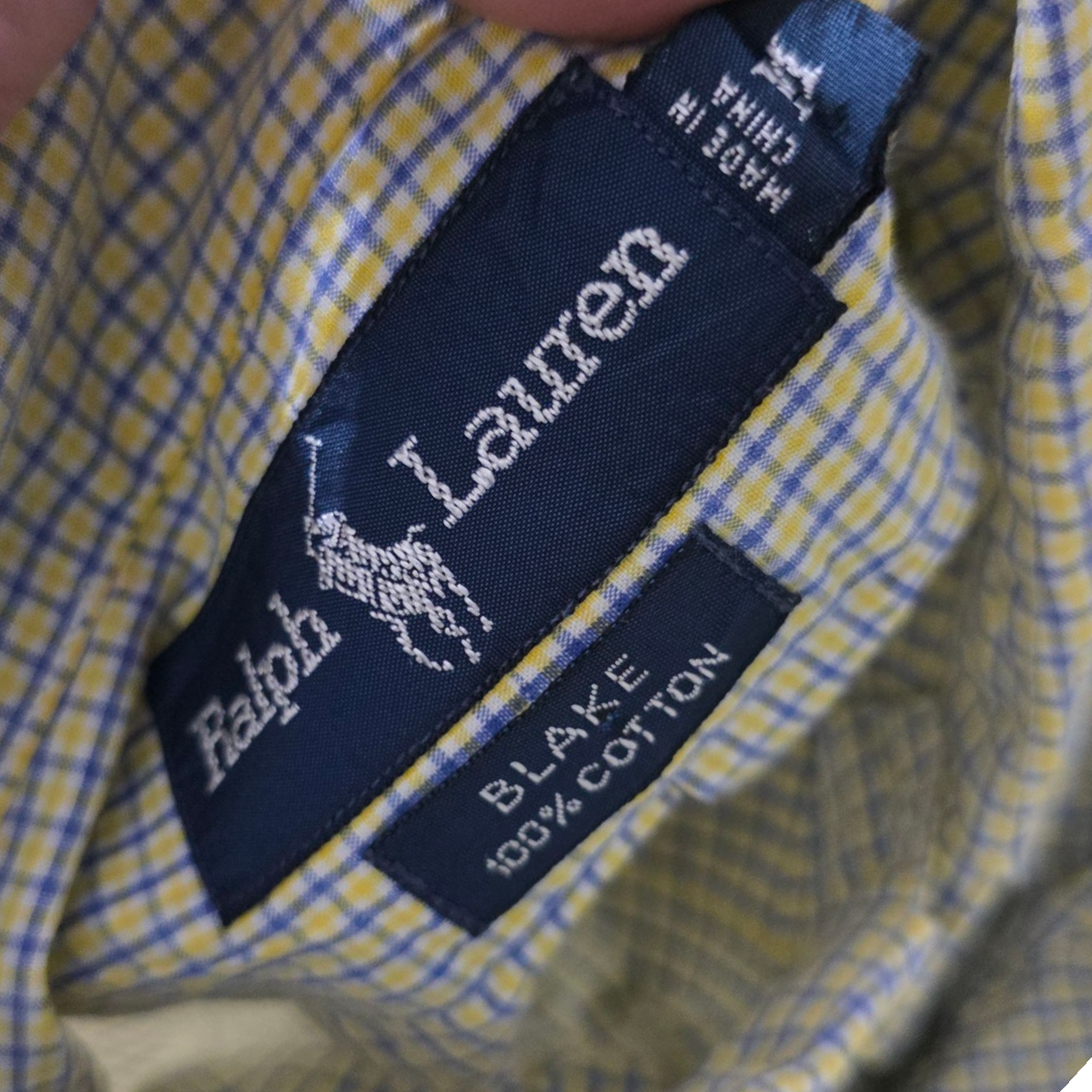 Camisa Ralph Lauren Mediana M Cuadro Amarillo Y Azul