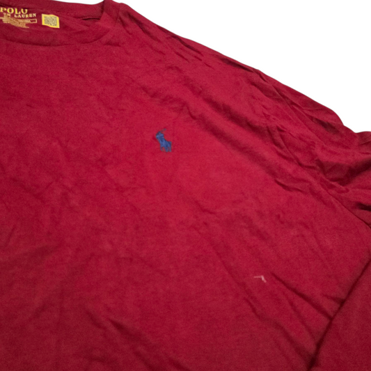 Playera Manga Larga Ralph Lauren Xgrande Xl Rojo Pony Azul