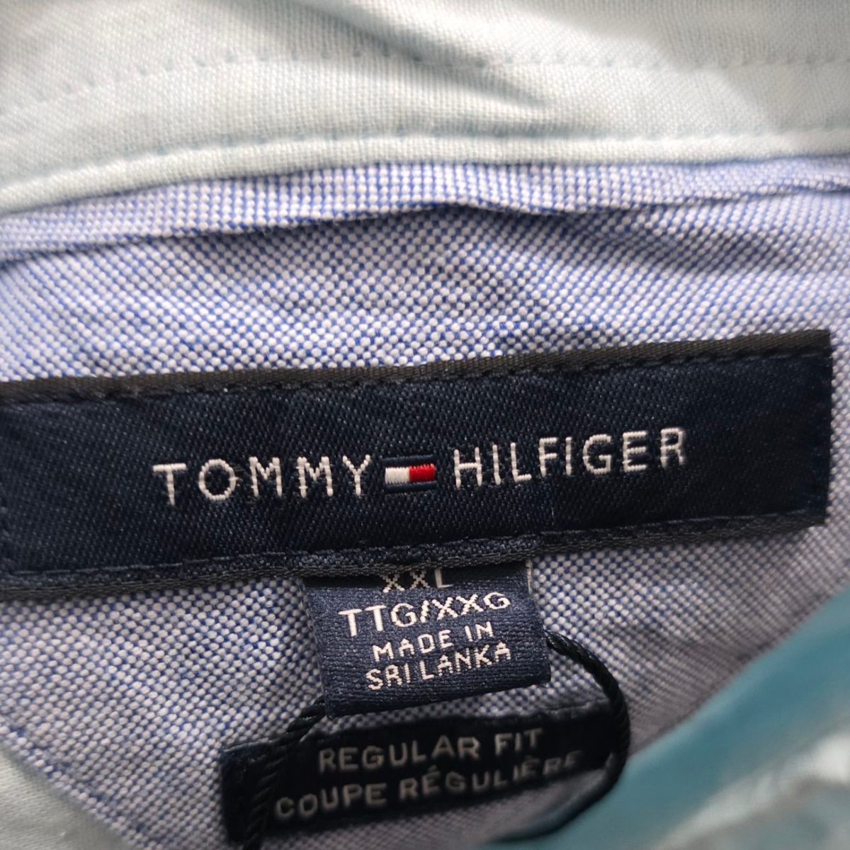 Camisa Regular Fit Tommy Hilfiger Xxl Azul Claro