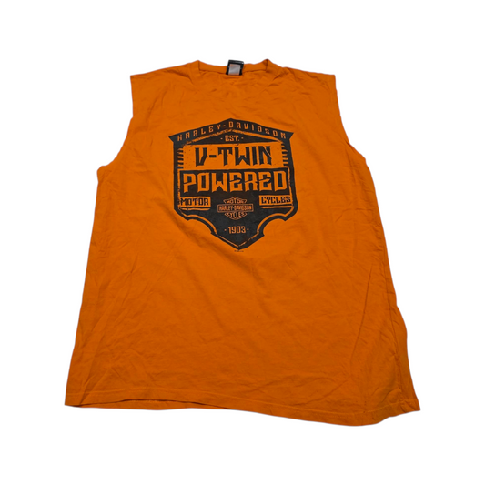 Playera Sin Mangas Harley Davidson 3xl Naranja