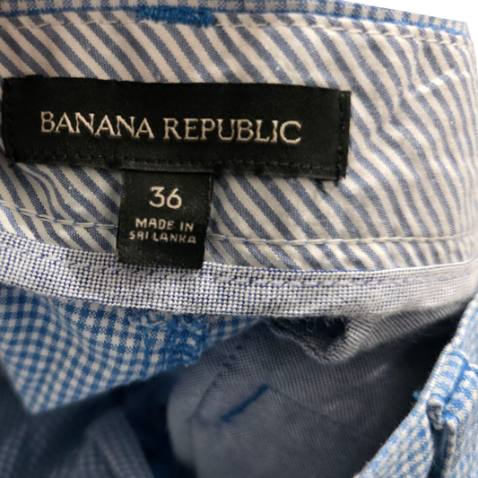 Bermuda Banana Republic Talla 36 Cuadro Azul