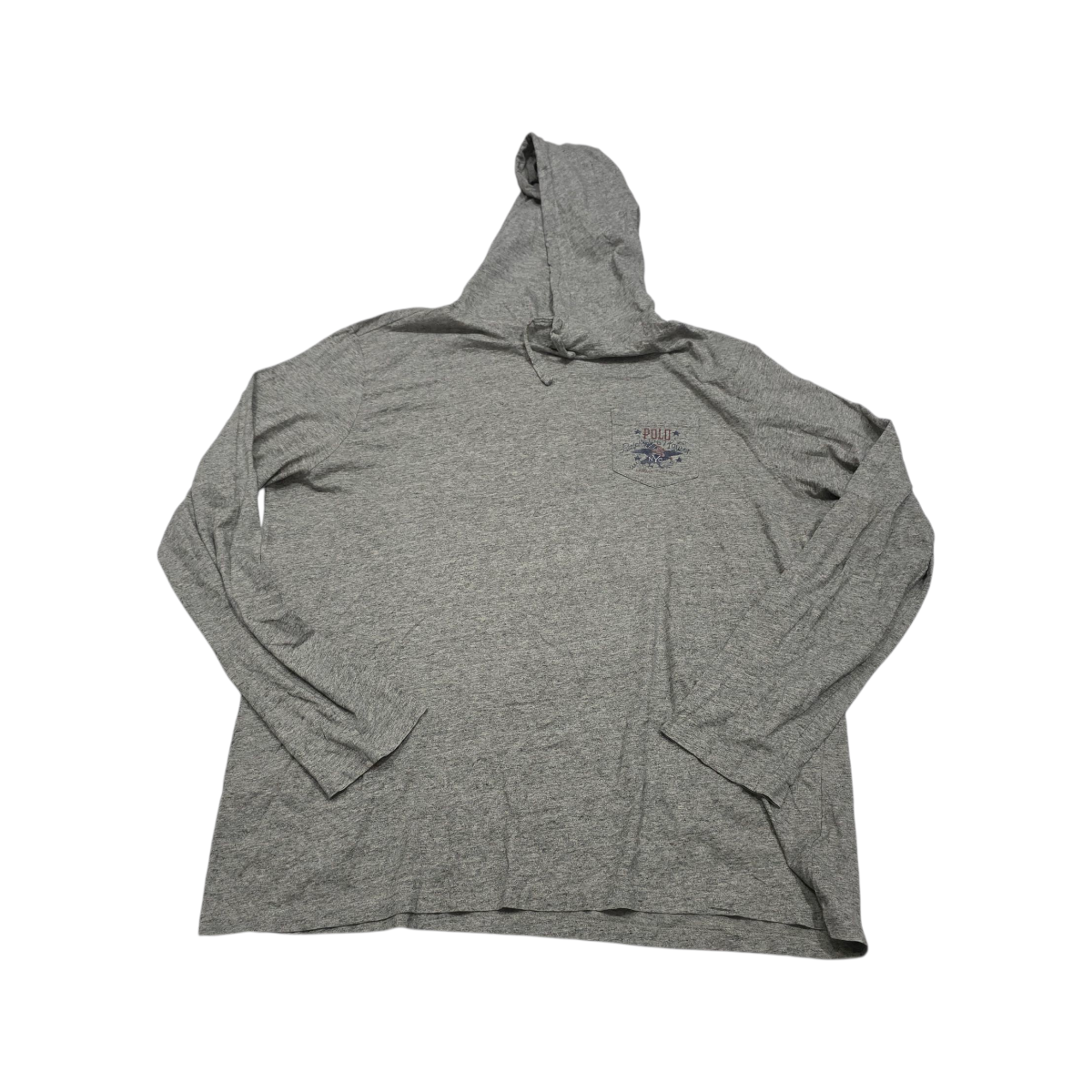 Playera Con Gorro Manga Larga Ralph Lauren Xxl Gris