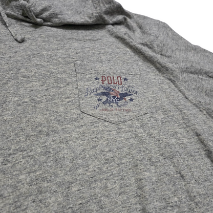 Playera Con Gorro Manga Larga Ralph Lauren Xxl Gris