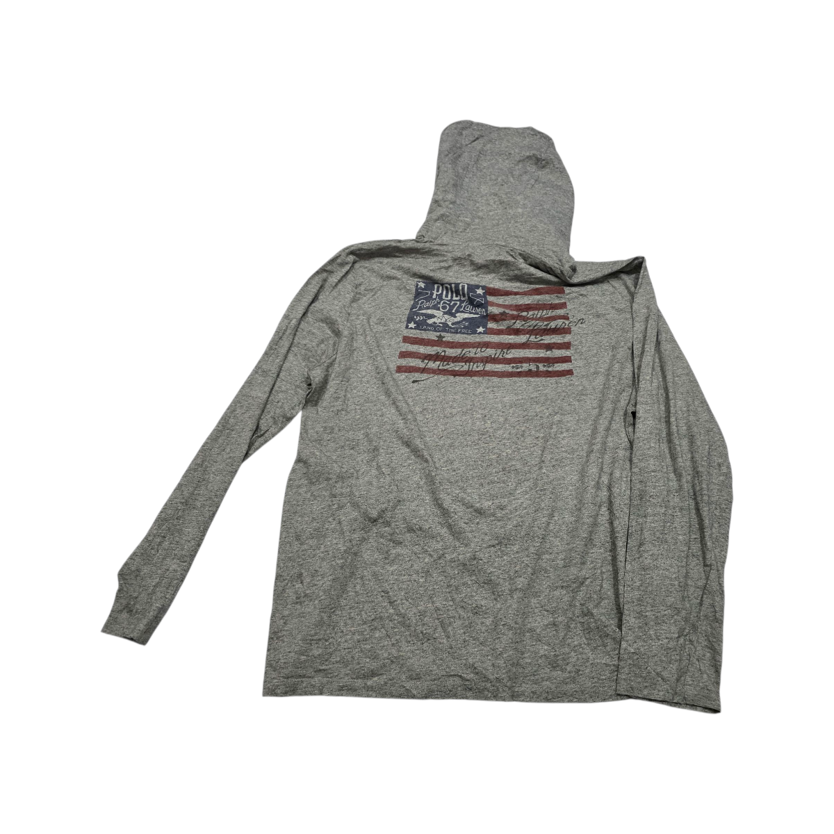 Playera Con Gorro Manga Larga Ralph Lauren Xxl Gris