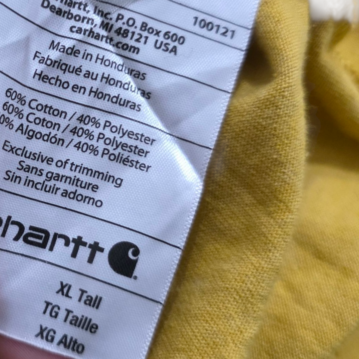 Playera Manga Larga Loose Fit Carhartt Xgrande Xl Amarillo