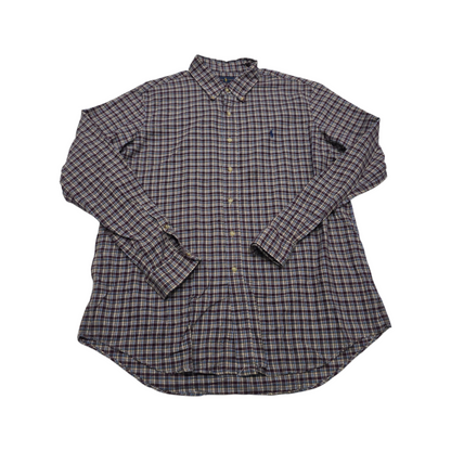 Camisa Ralph Lauren Xgrande Xl Morado Cafe Y Azul