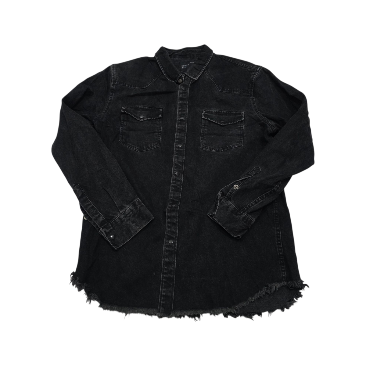 Camisa Relaxed Fit Zara Xgrande Xl Negro Deslavado