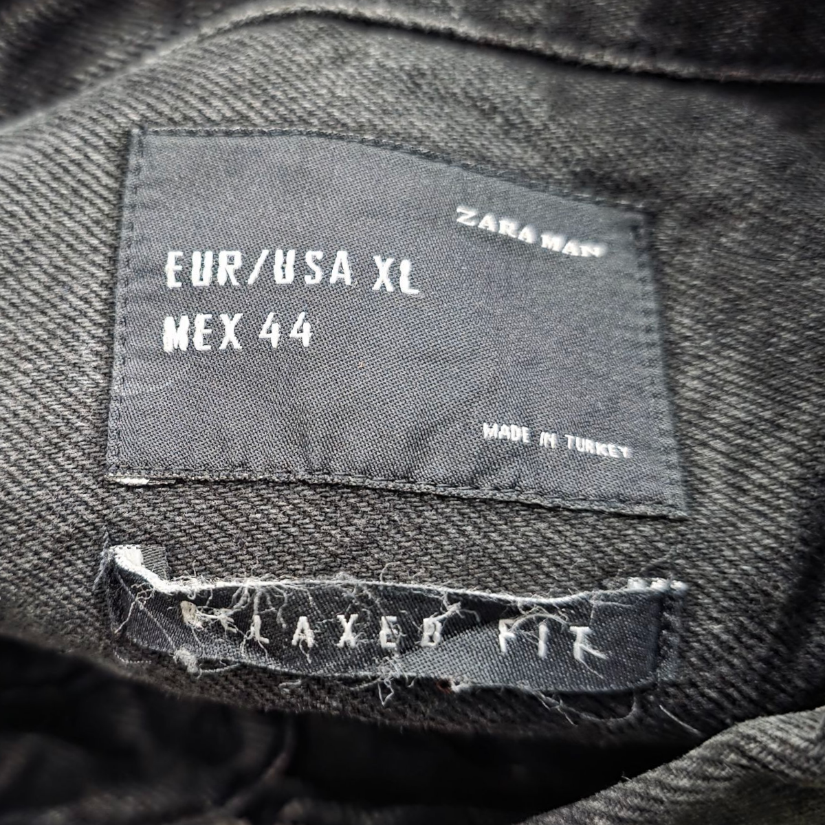 Camisa Relaxed Fit Zara Xgrande Xl Negro Deslavado