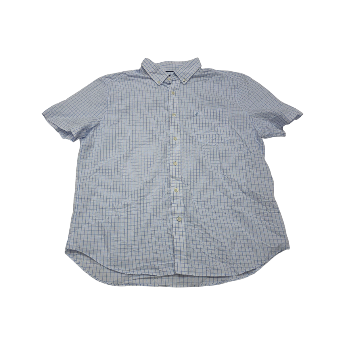 Camisa Nautica Xgrande Xl Cuadro Blanco Y Azul Claro