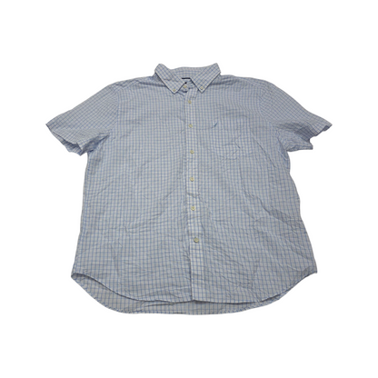 Camisa Nautica Xgrande Xl Cuadro Blanco Y Azul Claro