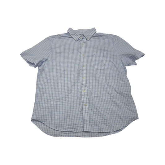 Camisa Nautica Xgrande Xl Cuadro Blanco Y Azul Claro