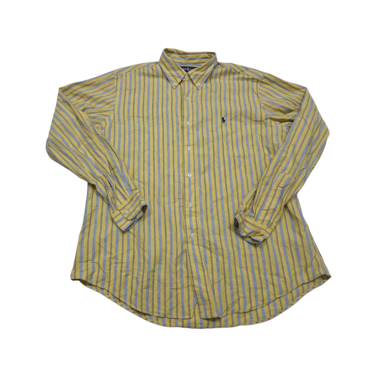 Camisa Ralph Lauren Xgrande Xl Amarilla Lineas Azules