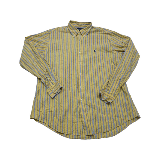 Camisa Ralph Lauren Xgrande Xl Amarilla Lineas Azules