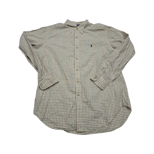 Camisa Ralph Lauren Grande L Cuadro Beige Y Verde