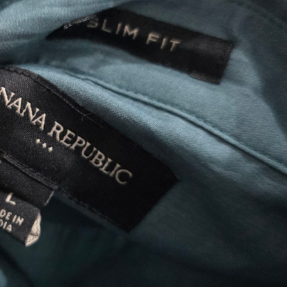 Camisa Banana Republic Slim Fit Grande L Azul Verdoso