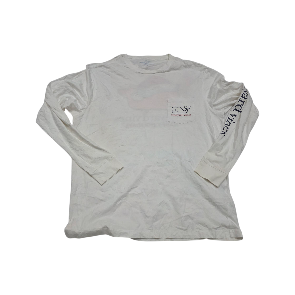 Playera Manga Larga Vineyard Vines Mediana M Blanca Navidad