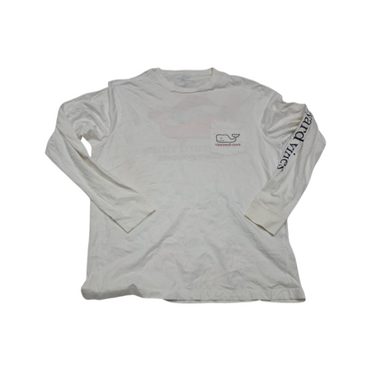 Playera Manga Larga Vineyard Vines Mediana M Blanca Navidad