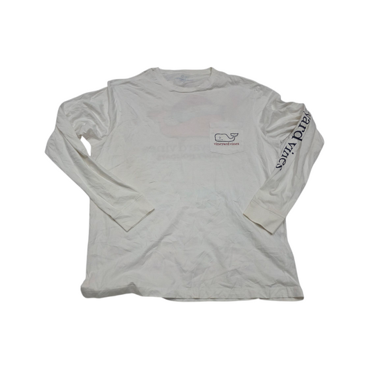 Playera Manga Larga Vineyard Vines Mediana M Blanca Navidad