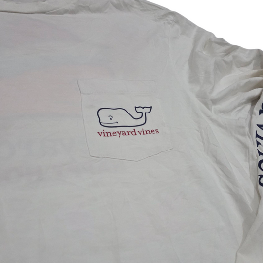 Playera Manga Larga Vineyard Vines Mediana M Blanca Navidad