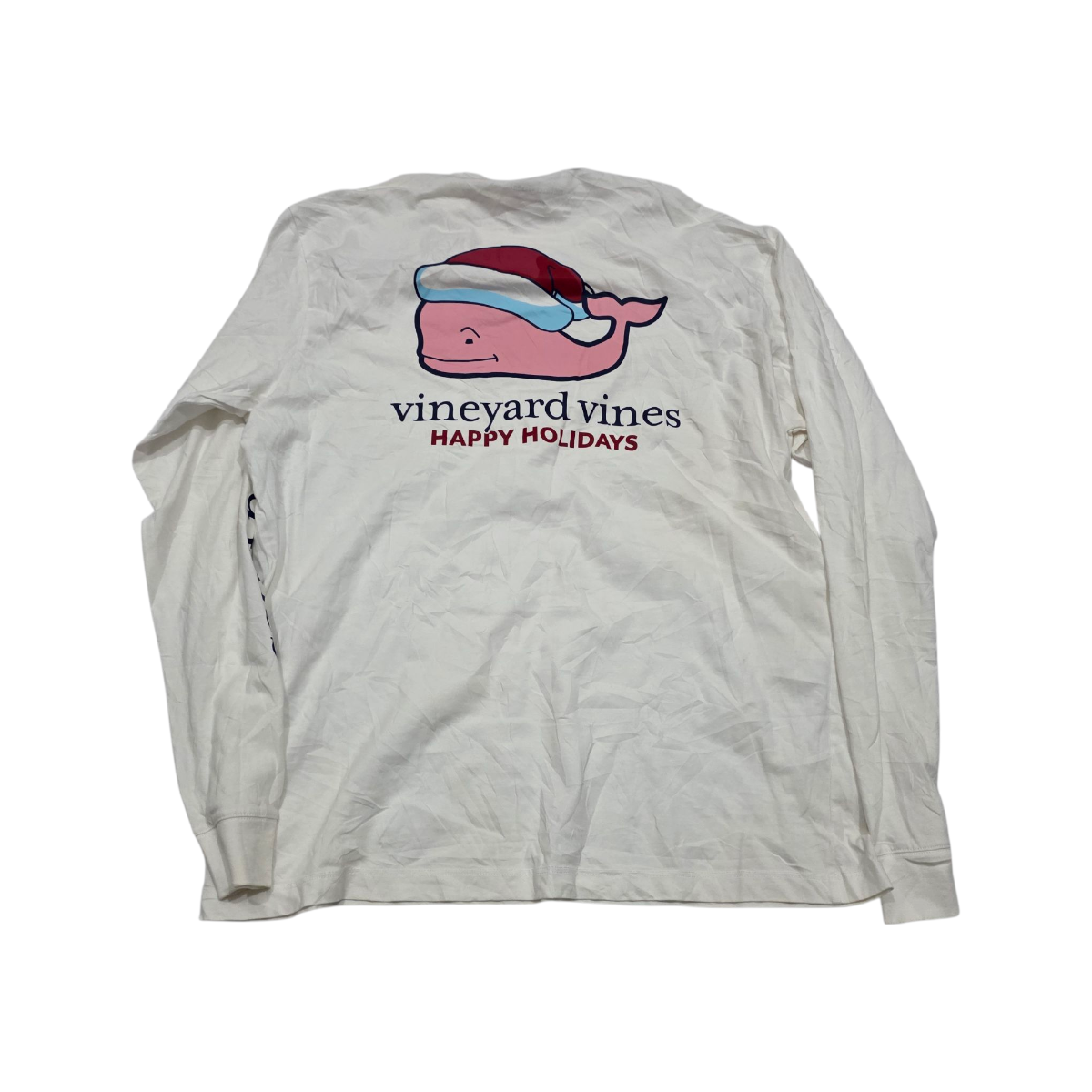 Playera Manga Larga Vineyard Vines Mediana M Blanca Navidad