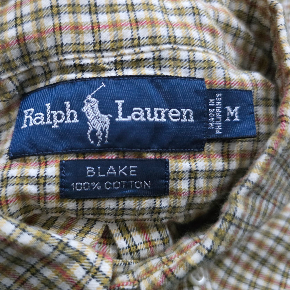 Camisa Ralph Lauren Mediana M Cuadro Moztaza Blanco