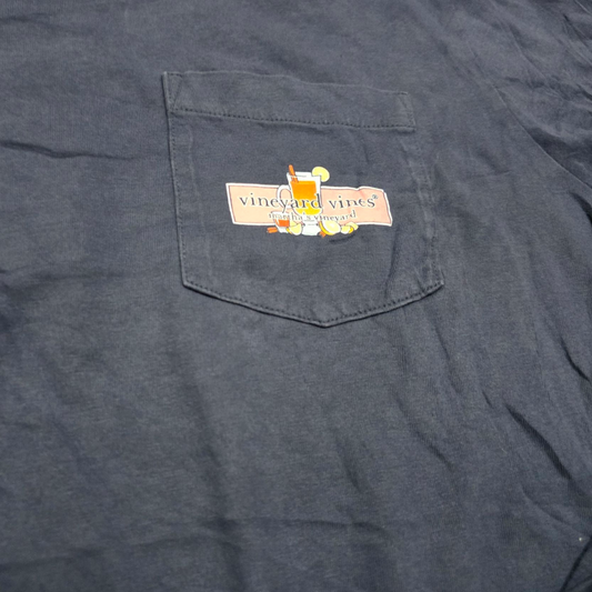 Playera Manga Larga Vineyard Vines Mediana Azul Deslavado