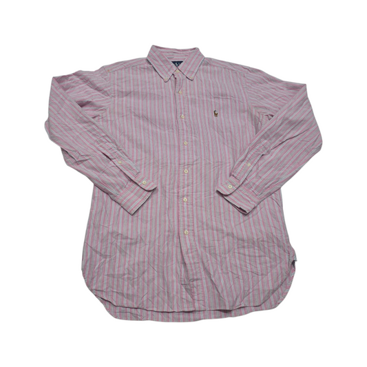 Camisa Ralph Lauren Chico S Rosa Lineas Azul Pony Colores