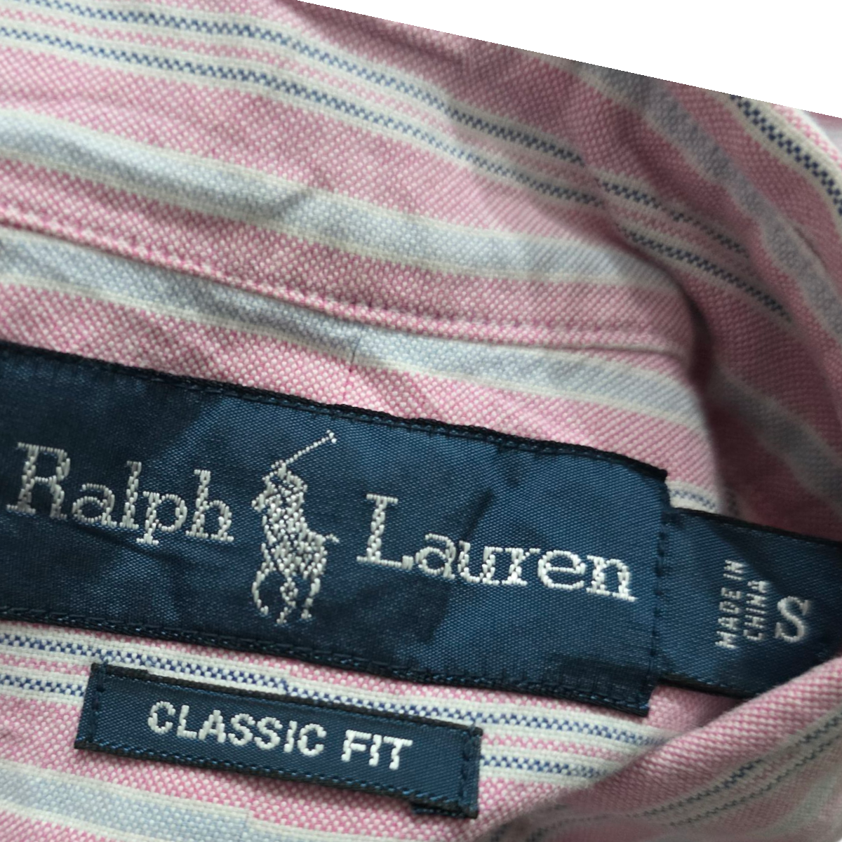 Camisa Ralph Lauren Chico S Rosa Lineas Azul Pony Colores