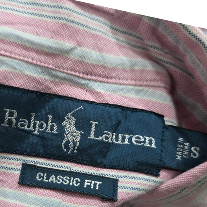 Camisa Ralph Lauren Chico S Rosa Lineas Azul Pony Colores