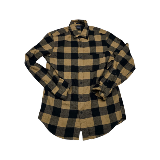 Camisa J Crew Chico S Cuadros Cafe Y Negro