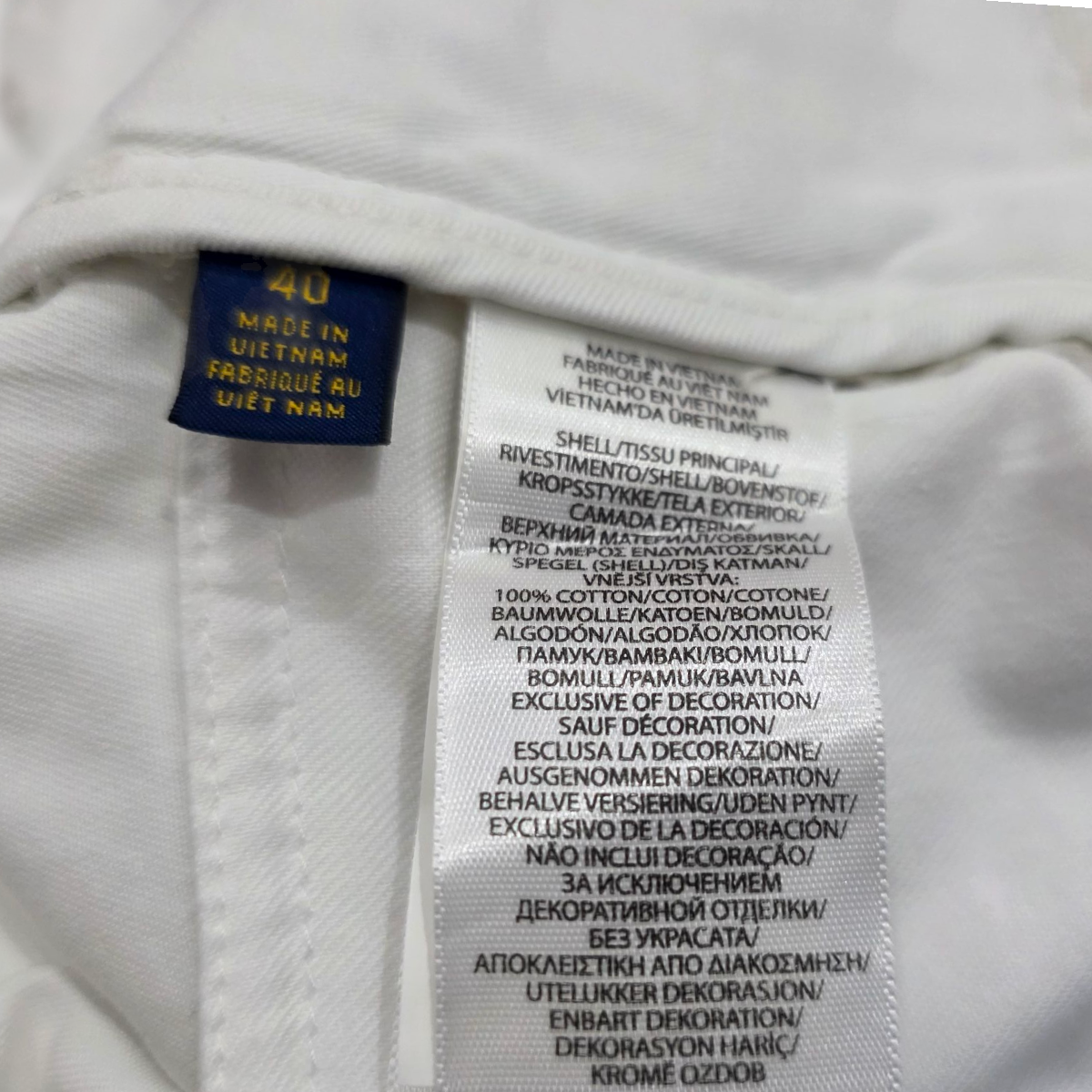 Bermuda Ralph Lauren Talla 40 Blanco Pony Azul Relaxed Fit