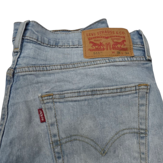 Pantalon Recto Levis 511 34x34 Slimfit Azul Claro
